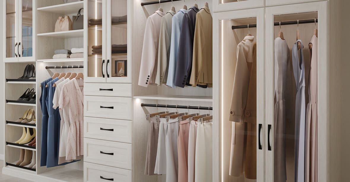 White Reach-In with Hanging Storage