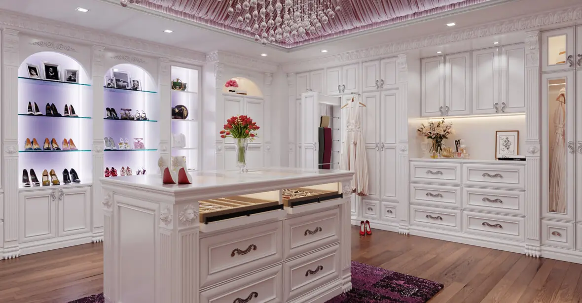 White Walk-In with LED Lighting
