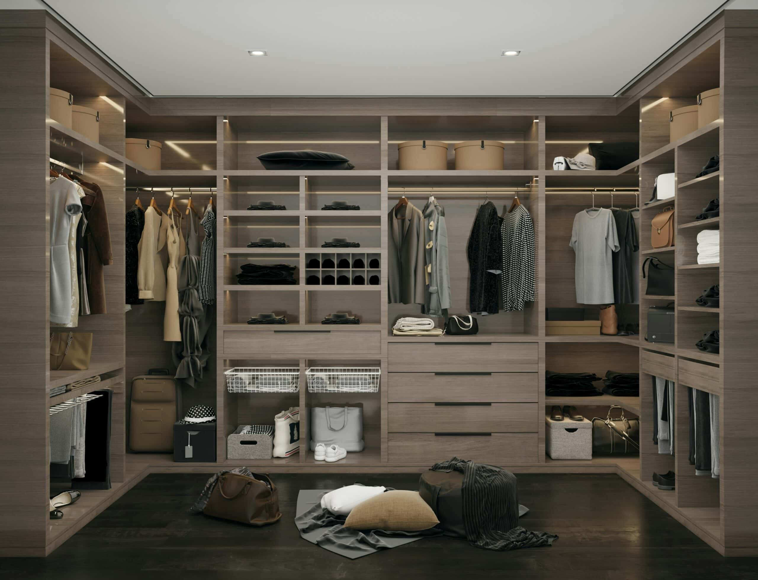 Modern Walk-In with Built-Ins